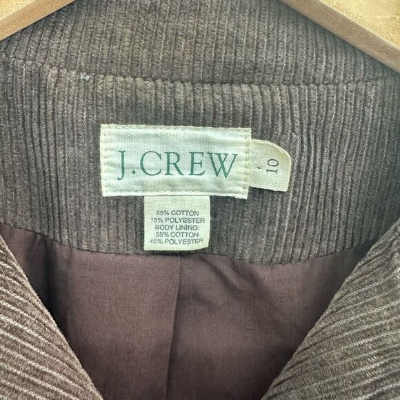J. Crew Women’s Dark Brown Corduroy 4 Button Collar Y2K 90s Chore Coat - Picture 4 of 12
